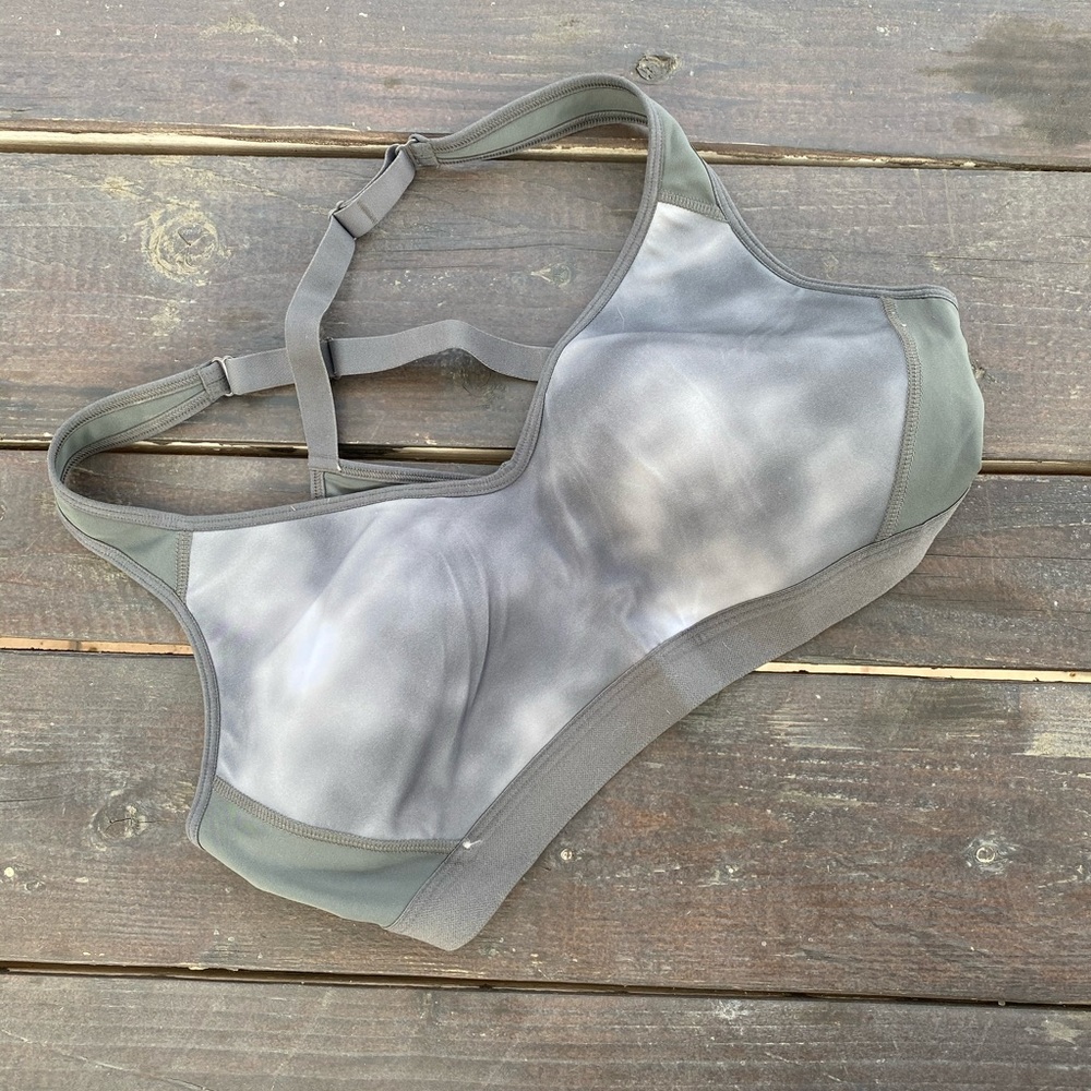 Grey racer back sports bra